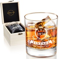 50. Geburtstag Whiskyglas 1976 Holzbox Geschenk FüR MäNner