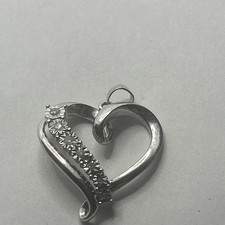 925 NEW Sterling Silver Pendant Cubic Zirconia Heart shaped