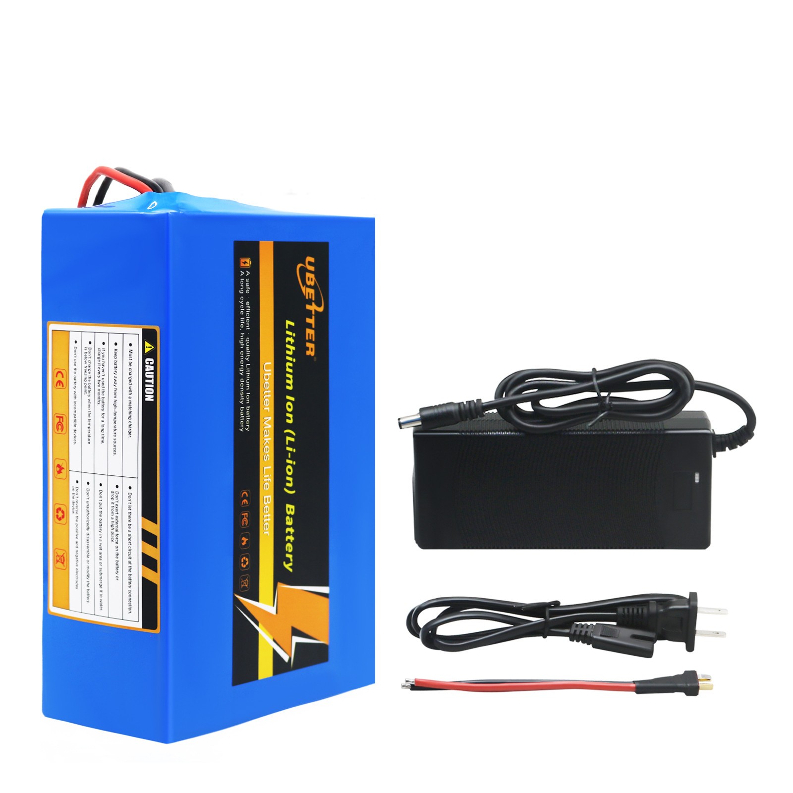 36V 20Ah Lithium Battery Rechargeable with 2A Charger, Built-in 30A BMS