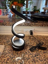 Modern Spiral LED Table Lamp, Adjustable Dimmer, Touch Control, Black/White