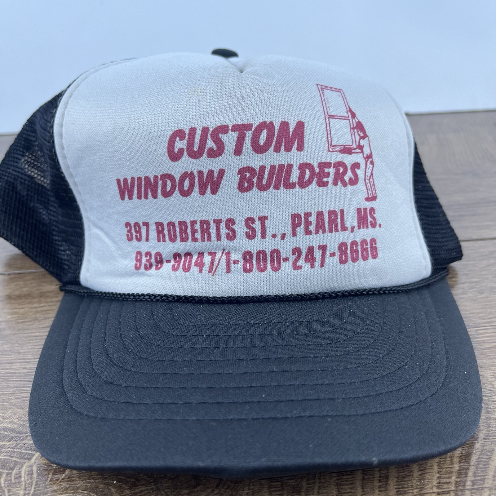 Custom Window Builders Snapback Hat Black Hat Adj… - image 1