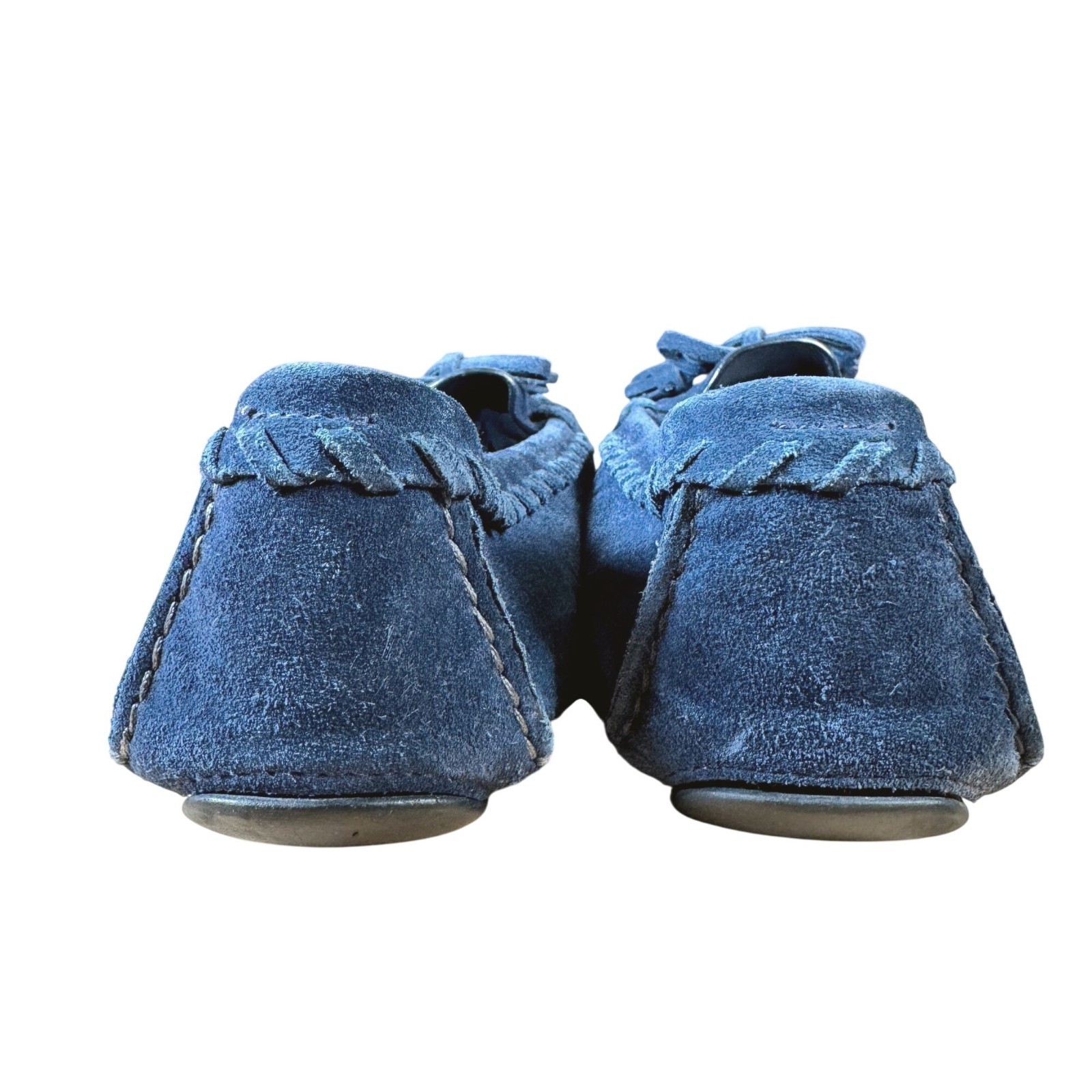 Prada Women's Blue Suede Logo Driving Loafers Size 41 thumbnail 10