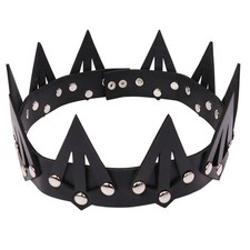 Halloween Gothic Tiara Leather Queen Crown Masquerade Cosplay Costume