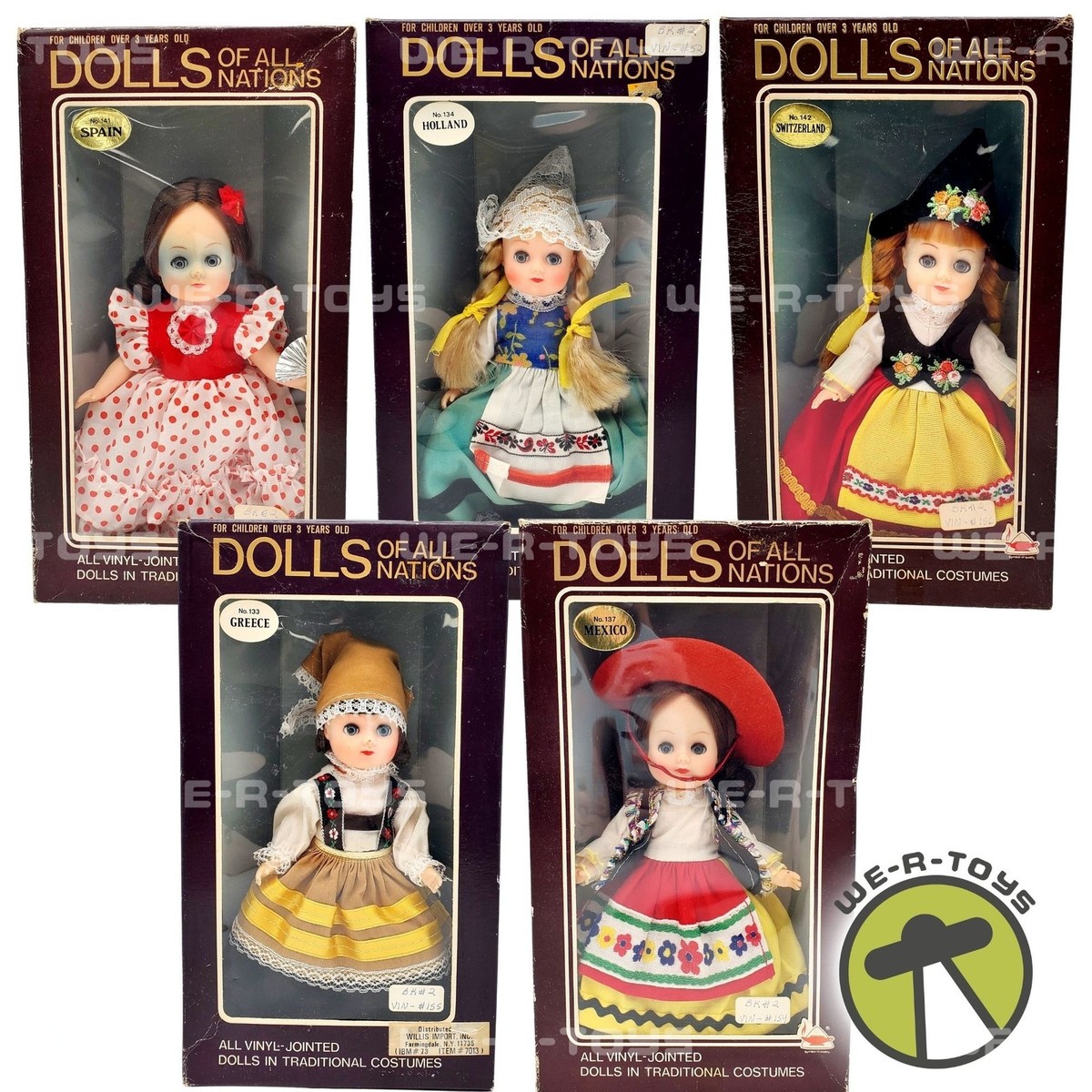 dolls country様 リクエスト 5点 まとめ商品 Dolls of All Nations Lot of 5 in Boxes Vinyl Jointed Traditional