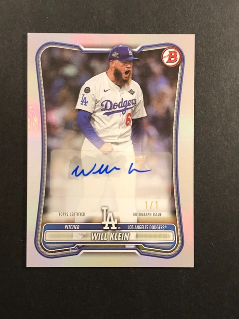Will Klein 2026 Bowman Platinum Border Auto 1/1 Los Angeles Dodgers **SEE DESC**