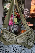 Grichels Leather Green Fanny Pack Belt Bag Beautifully Detailed Great Color!