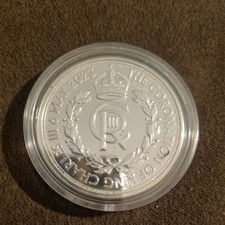 2023 Royal Mint King Charles III Royal Cypher 1oz Silver Bullion coin i capsule 