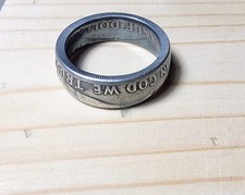 patina 90 silver franklin half dollar coin ring choose size 