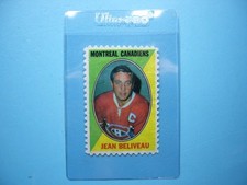 1970/71 TOPPS O-PEE-CHEE NHL STICKER STAMP JEAN BELIVEAU MONTREAL CANADIENS OPC