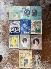 Vintage Sheet Music Lot 10 1910s 1940s Art Deco Covers Sinatra Jolson Ephemera