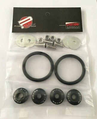 Password JDM Quick Release Aluminium Bumper Fender Fastener Kit (Black)