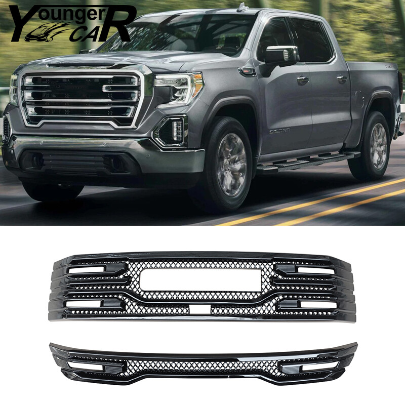 Gloss Black For 2022-2025 GMC Sierra 1500 AT4 Front Bumper