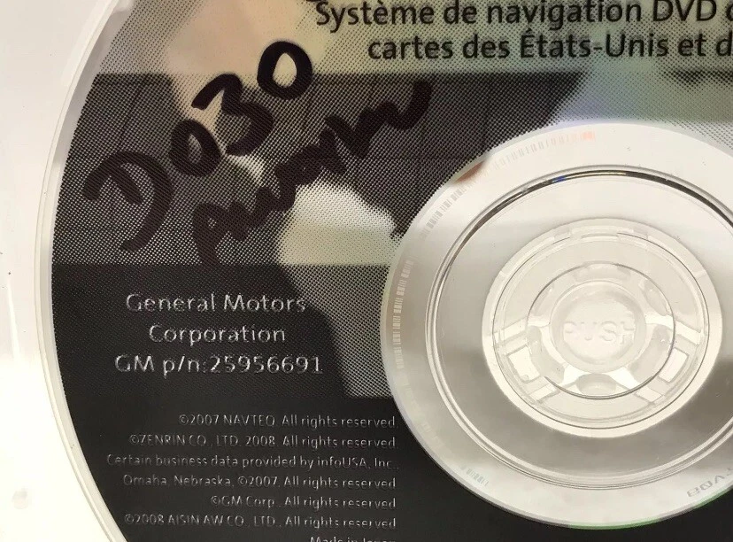 NAVIGATION SYSTEM MAP DVD USA/CANADA P/N 25956691 VERSION 7.3 "D030" - Image 3 of 4