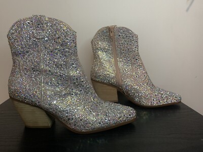 Rhinestone Betsey Johnson Star Boots BETSEY JOHNSON Blue DIVA