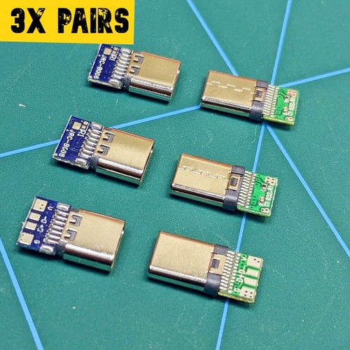DIY 24pin USB TypeC Male/14p Female Socket Adapter Plug Connector
