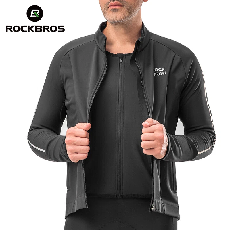 ROCKBROS Men's Cycling Long Sleeves Jacket Thermal Windproof Fleece Lining - Image 2 of 4