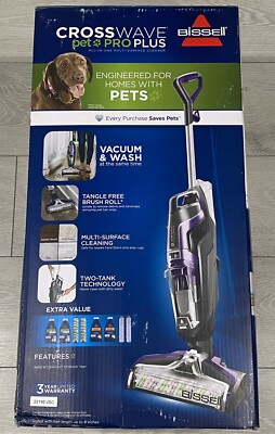 Bissell CrossWave Pet Pro Plus All-In-One Vacuum Cleaner & Mop - Purple Grey NEW