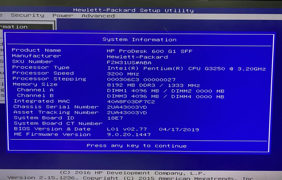 HP ProDesk 600 G1 SFF Pentium G3250 3.20GHz 8GB RAM 500GB HDD NO OS - Image 2 of 4