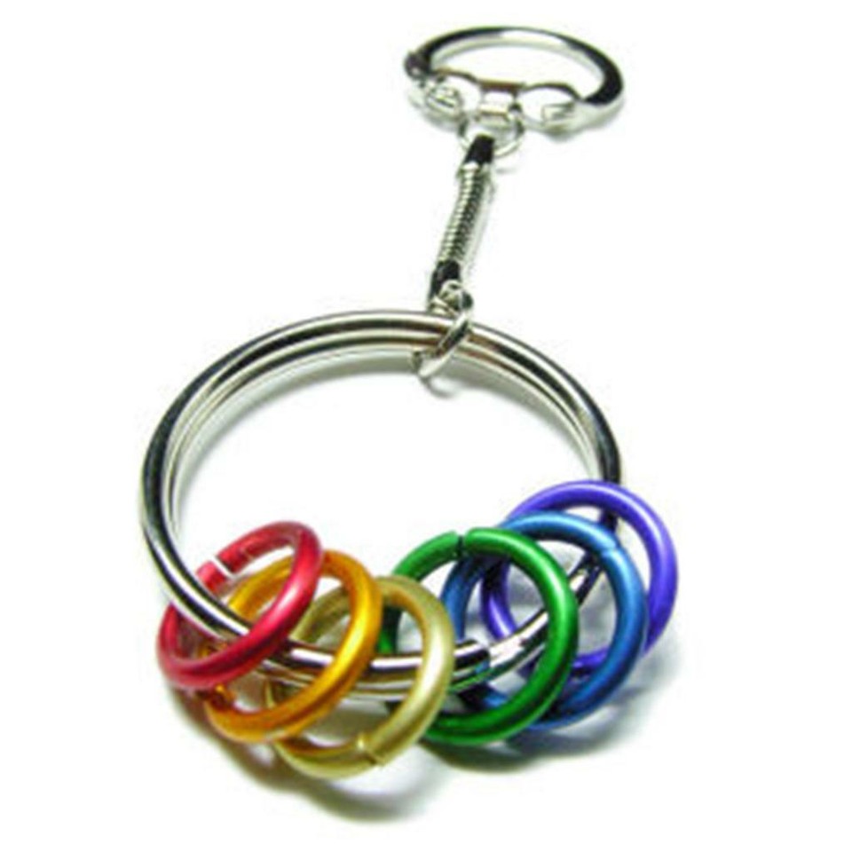 Gay Pride Rainbow Freedom Rings Keychains Metal Key Ring Keychain | eBay