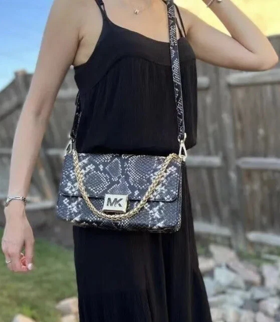 Michael kors gold chain shoulder bag sale