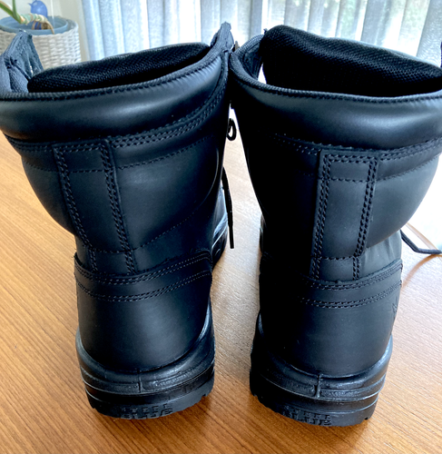 New ~ STEEL BLUE Argyle Work BOOTS Black Steel Cap Ortho Trisole Leather Size 11 - Picture 6 of 13