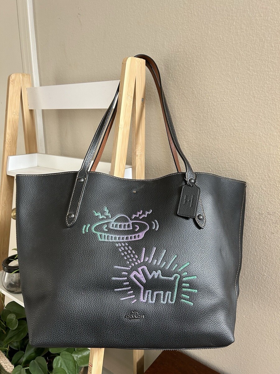 NEW! Coach X Keith Haring UFO Dog Market Tote 28643 Black | eBay