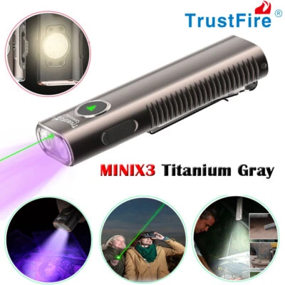 TRUSTFIRE MINIX3 4-in-1 mit UV Licht , Grüner Pointer 1050LM Magnetisch EDC Taschenlampe