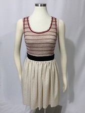 COOPERATIVE Urban Outfitters Red Ivory Black Smocked Polka Dot Dress S Nice!