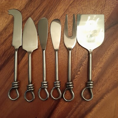 5pc S  Silver Twist 18/10 Stainless Steel Charcuterie Serving Set
