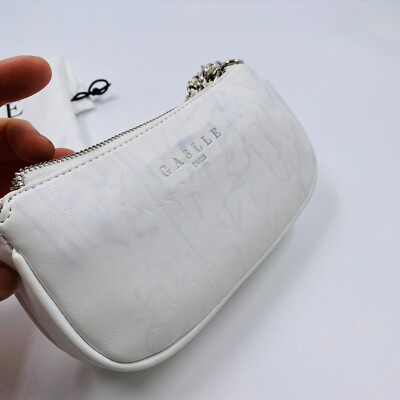 Gaelle Paris - Borsa A Tracolla Donna In Similpelle Bianca, Catena Argento, 24x17x7.5 Cm, Elegante E Pratica Per Tutti I Giorni