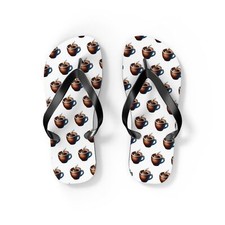Coffee Cup Flip Flops, Fun Beach Footwear, Summer Sandals, Cute Coffee Lover