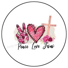 30 PEACE LOVE JESUS ENVELOPE SEALS LABELS PARTY FAVORS STICKERS 1.5"