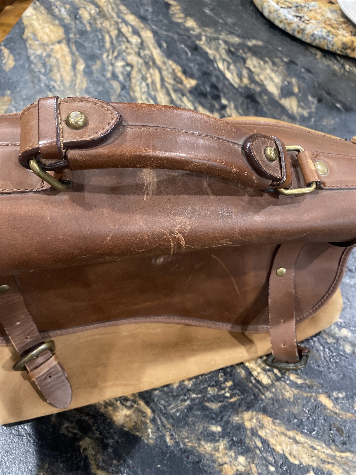 Vintage Marlboro Gear Leather Briefcase Shoulder Mess… - Gem