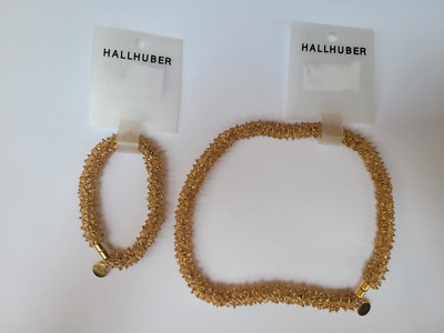 Hallhuber gold toned crystal neclace and bracelet set WITH TAGS