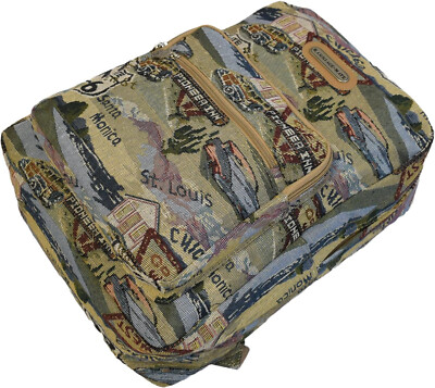 USA Backpack Route 66 Travel Canvas Adjustable Heavy Duty Roadtrip Tapestry  New | eBay