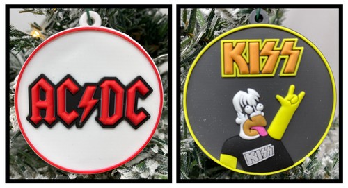 AC/DC and Homer Simpson KISS Christmas Ornaments 2 Piece Set NEW | eBay