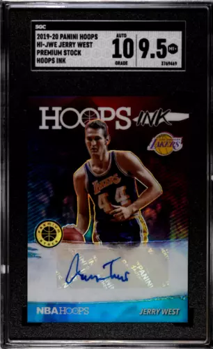 2019-20 Panini Hoops Premium Stock Auto Hoops Ink Jerry West SGC 9.5/10 Lakers
