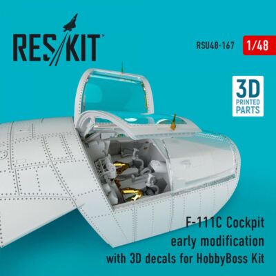 1/48 Reskit F-111C Cockpit early modification with 3D decals for Hobby Boss Kit