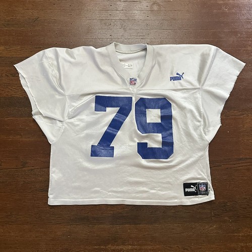 Vintage 90s Puma Ruben Brown Buffalo Bills Practice Worn Jersey Size 46 Repairs