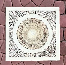Papel Amate Wall Art-Unframed-All White Mandala Design-16" x 16"