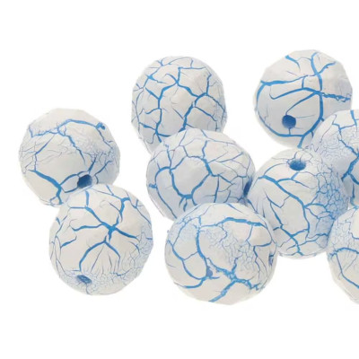 4mm IONIC, White/Blue, 40 Beads, Czech Fire Polished, (4-101)