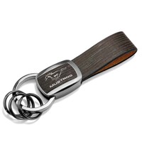 Ford Mustang Nickel Brown Leather Stripe Luxury Metal Key Chain Keychain Keyring on sale Ford Mustang Nickel Brown Leather Stripe Luxury Metal Key Chain Keychain Keyring on sale