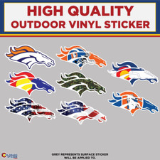 Denver Bronco Horse Head Sticker Pack, High Quality Vinyl Stickers