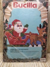 Bucilla Christmas Plastic Canvas Kit Dashing Through the Snow Doorstop 61114