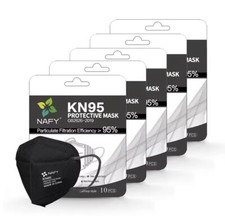 50 Pcs Black KN95 Protective 5 Layer Face Mask Disposable K N95 Marks