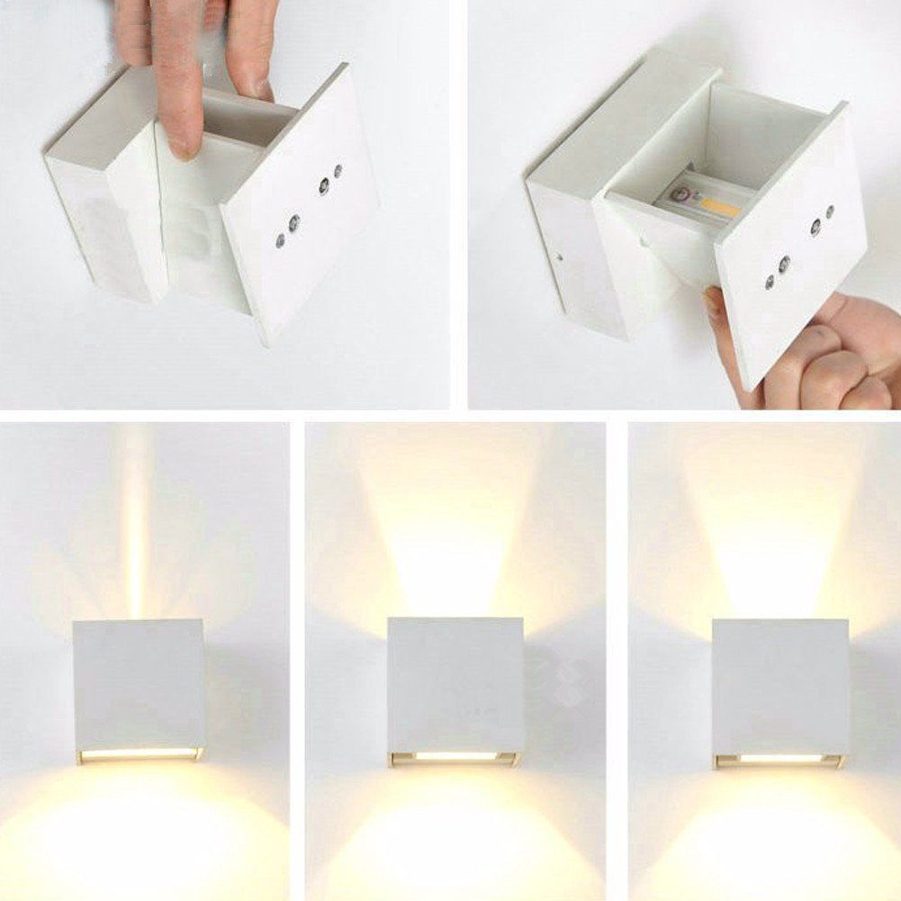 Applique Biemissione Cubo Bianco Led 6w 3000K O 4000k IP54 Con Flusso Luce Regolabile Isyluce 916 - Foto 4