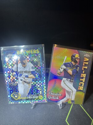 CHRISTIAN YELICH All-Etch + Xfractor LOT | 2024 Topps Chrome Milwaukee BREWERS