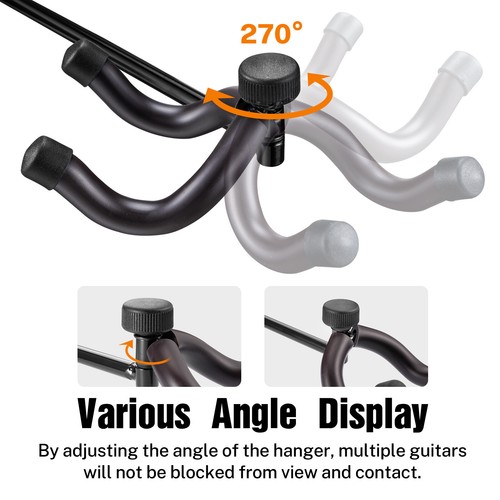 5 Guitar Wall Rack Mount with Strong Guitar Hangers for Electric Acoustic Guitar - Picture 5 of 8