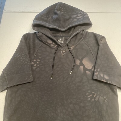 Nike Air Jordan Jumpman Hoodie Sweatshirt Retro Short Sleeve Pullover Small 