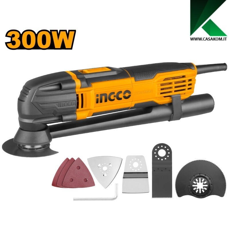 INGCO MF3008 Utensile Multifunzione 300W Professionale + 8 Accessori